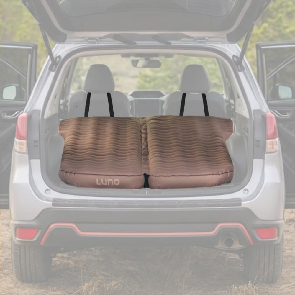 Luno AIR Base Mattress for Subaru Forester (1998+) β SUV Air Mattress for Car Camping w/ 12V Electric Pump, Durable 200D Oxford Fabric, Two Head Support Straps & Repair Patch β Car Camping Mattresses