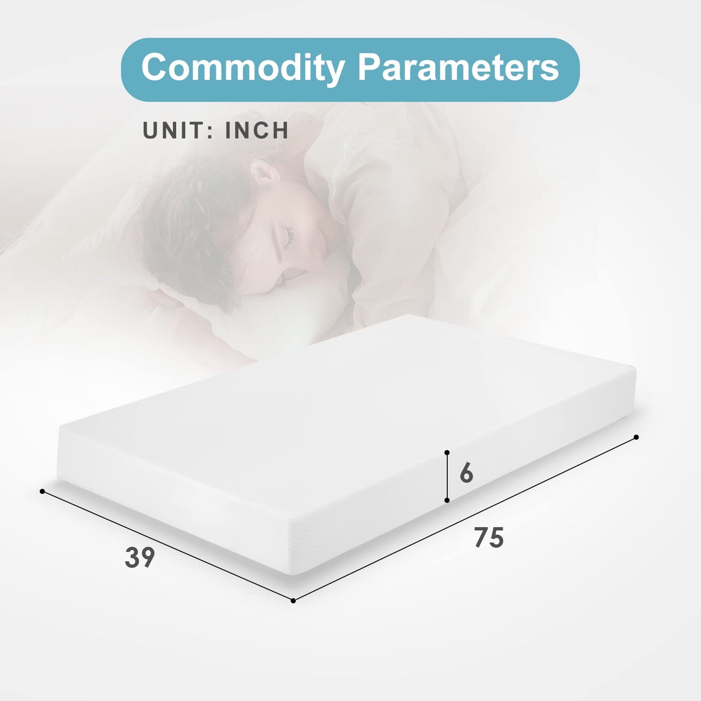 BestMassage | 6 Inch Twin Mattress | Gel Memory Foam | Medium Firm Feel | White | Bed in a Box, CertiPUR-US Certified | Pressure Relief, Cooling Ventilated Foam | Breathable Knit Cover