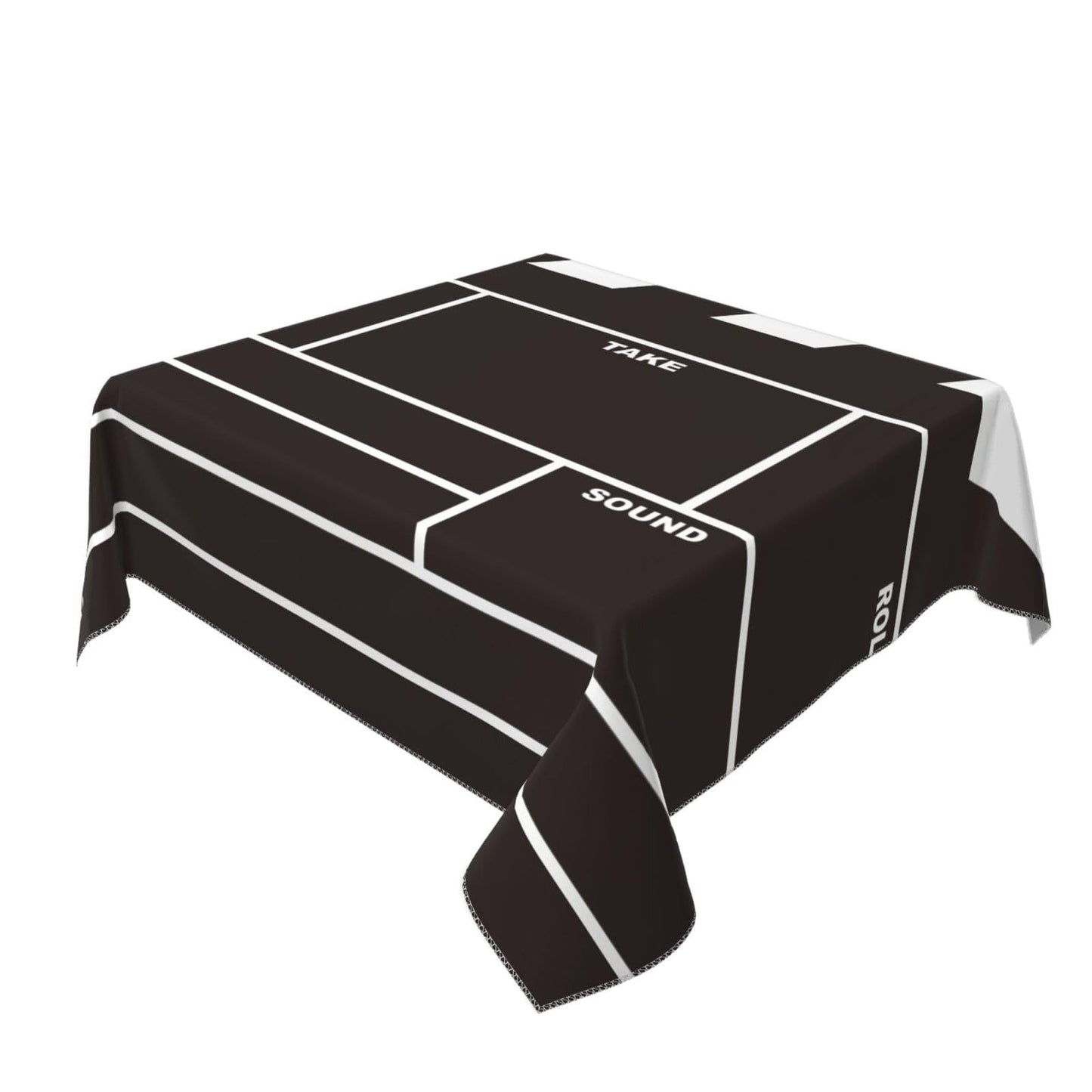 Entemne Square Table Cloth 55x55 Inch Movie Film Clap Board Tablecloth Washable Soft Wrinkle Free Dust Proof Card Table Cover for Tea Party Picnic Kitchen Dining Decor