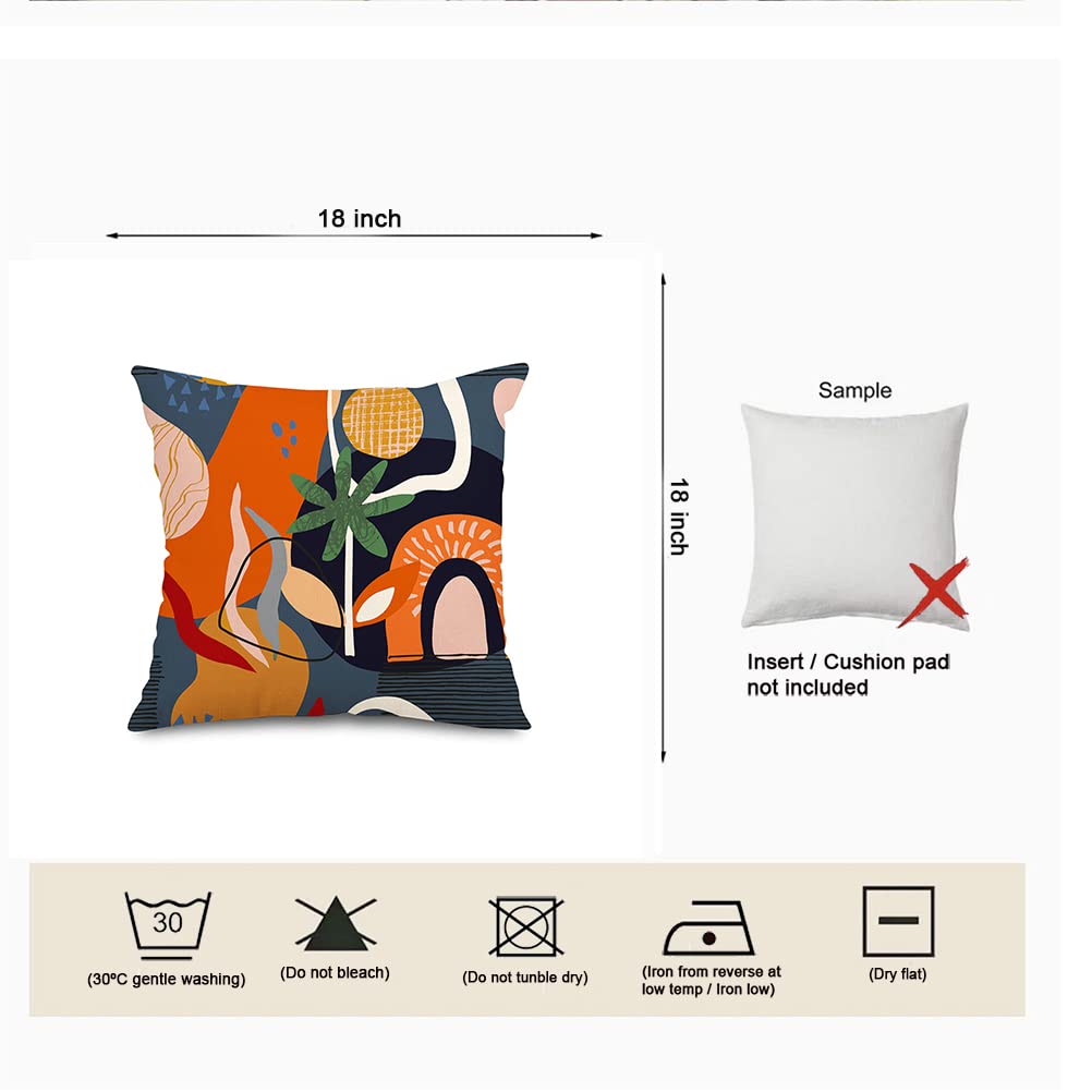 Jartinle Burnt Orange Abstract Throw Pillow Covers 18x18 Set of 4 Boho Geometric Pillow Covers Accent Minimalist for Couch Outdoor Decor