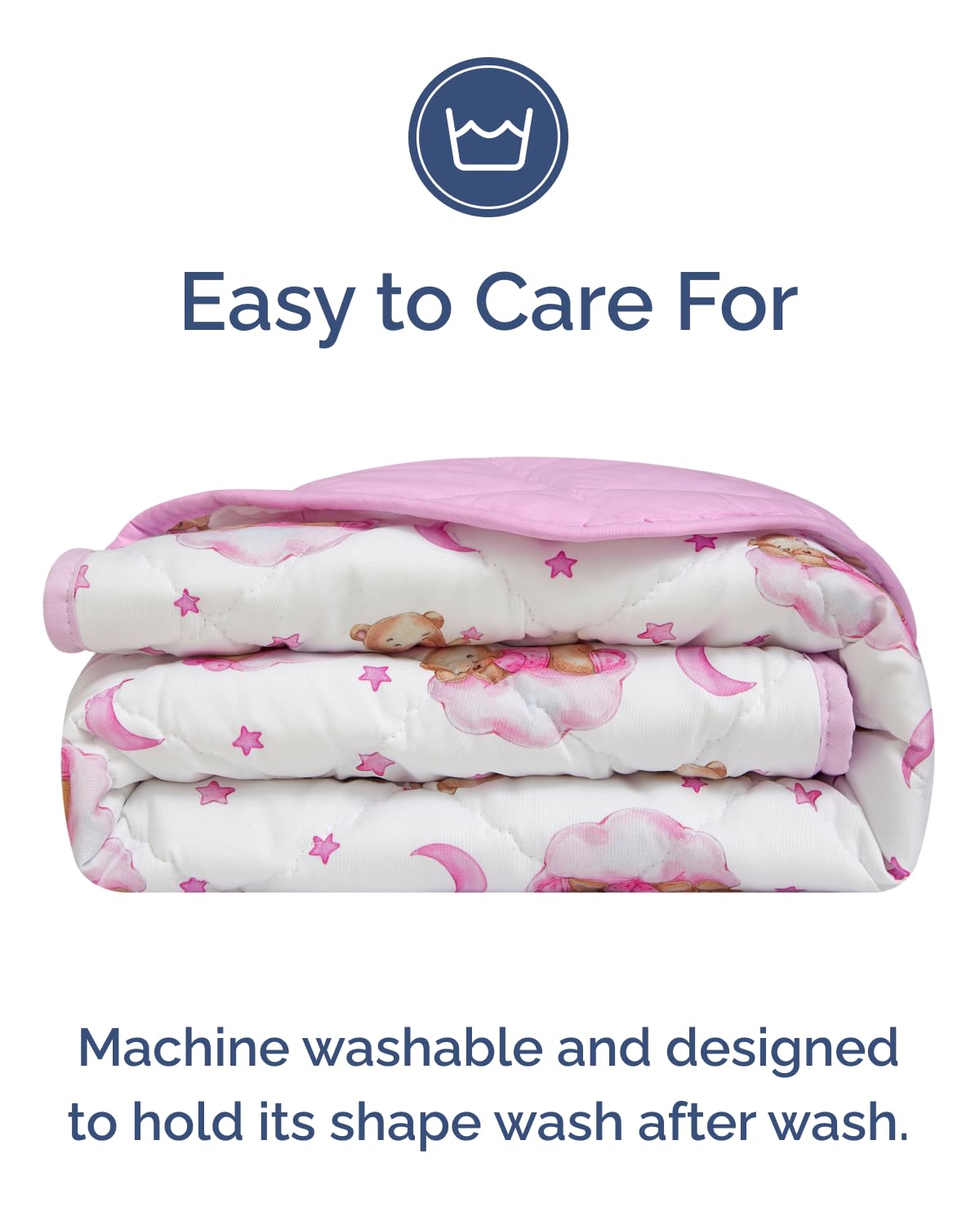 Bear Toddler Comforter - Down Alternative Toddler Microfiber Comforter - Lightweight & Warm Baby Quilt Blanket - Soft & Breathable - Kids Duvet Insert for Crib & Stroller - Machine Washable - 39x47