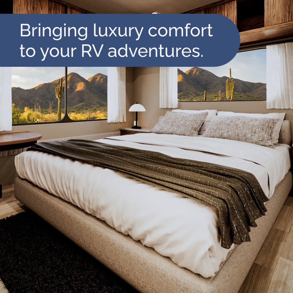 RV King Size Sheet Set 72 X 80 - 4 Piece RV Short Queen Bed Sheets - Ultra Soft, Breathable & Cooling - Designed for Bunks, Trailers & Camper - Fits 8” to 12" Mattress - Hotel Luxury Bedding - White