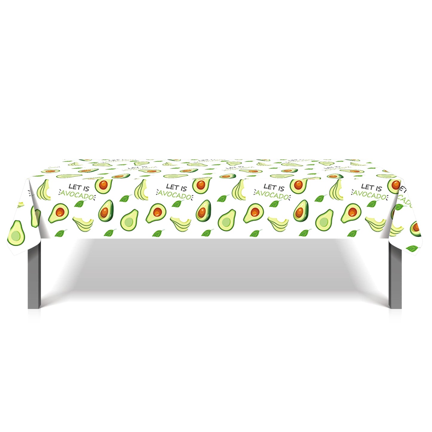 CC HOME 1Pc Avocado Party Plastic Tablecloth 54 x 87 Inch Long Rectangular Table Cover for Buffet, Fruit Birthday Party Holiday Dinner Picnic or Tablecloth for Kitchen Event Use