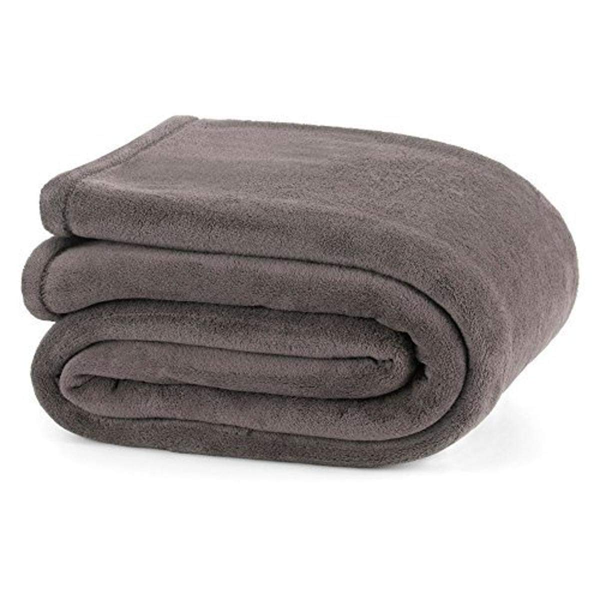 Martex Plush Blanket, Gray, Twin