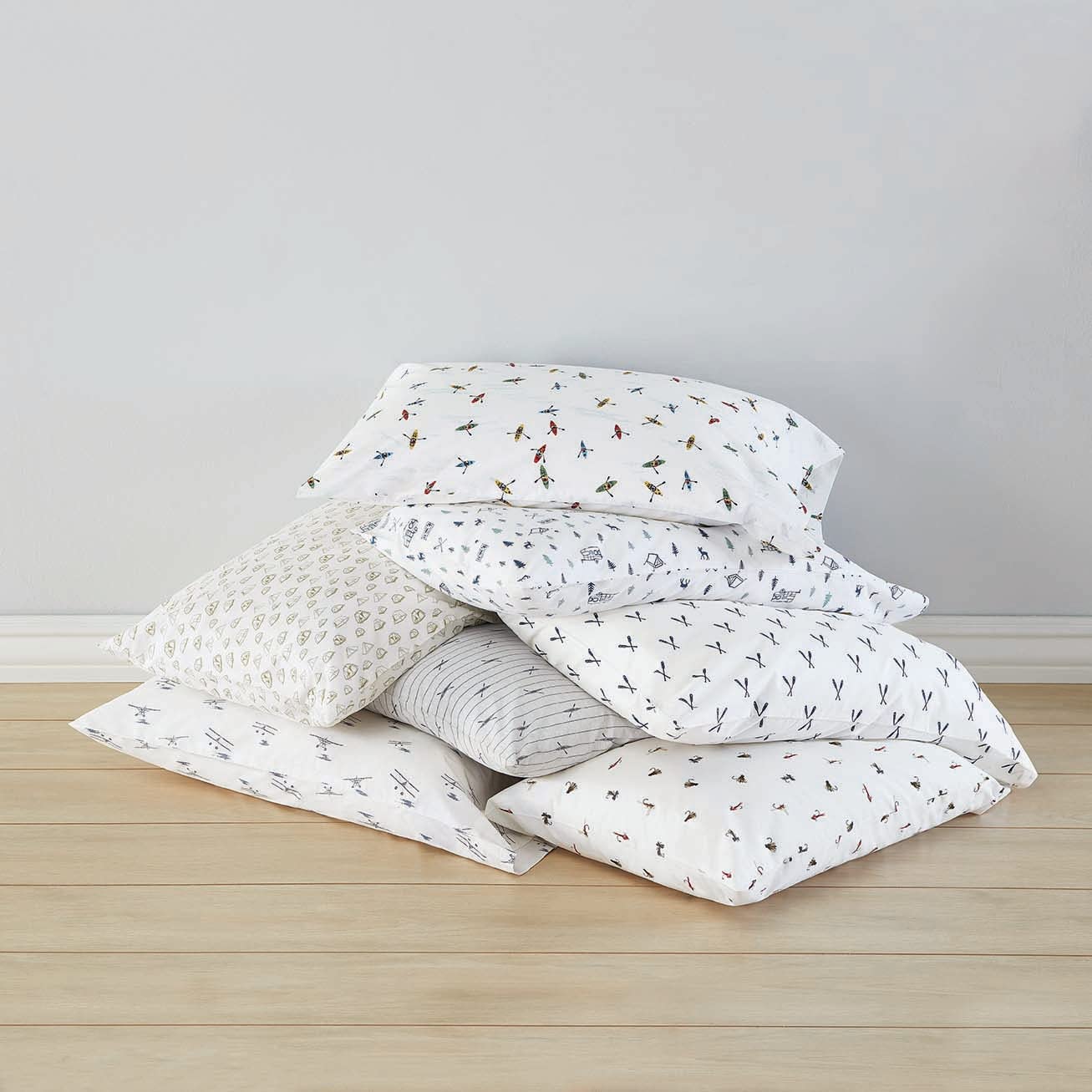 Eddie Bauer - Twin Sheet Set with Fitted Sheet & Pillowcase, 100% Cotton Percale Bedding, Crisp & Cool, Deep Pocket, Dorm Room Essentials, Eddies Oar White