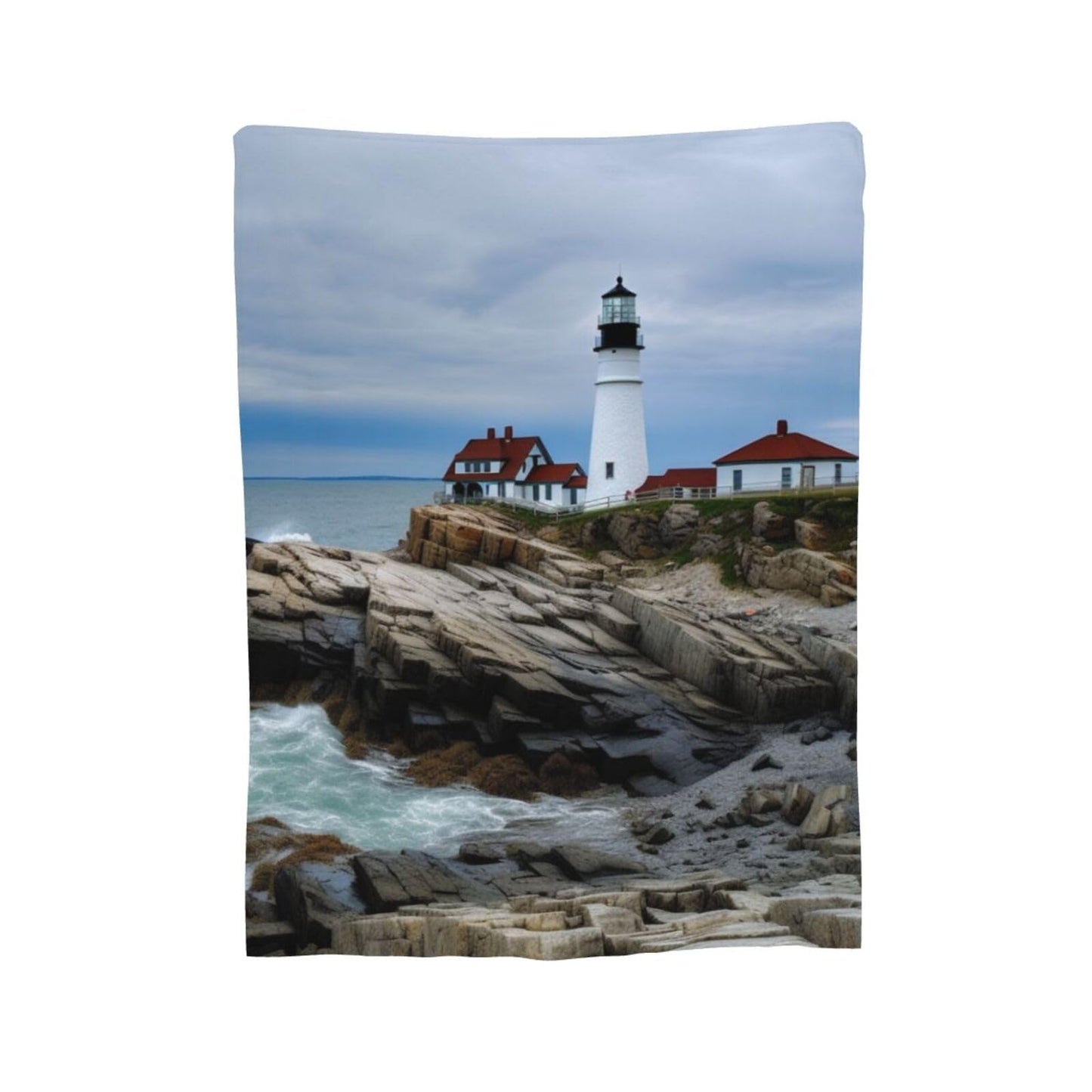 Dewoofly Sea Lighthouse Washable Flannel Throw Blankets, Blanket for Bed Couch Sofa, All Seasons Home Camper Travel 60"x50"