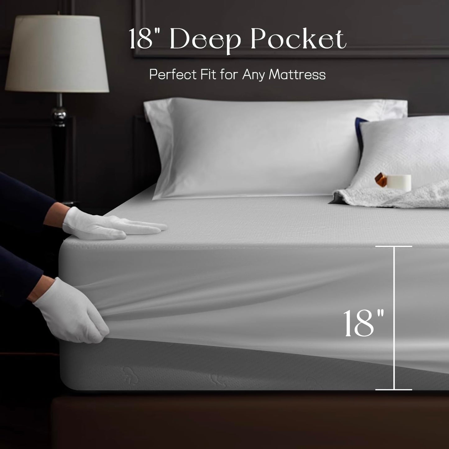 King Mattress Protector Tencel Luxury 100% Waterproof Mattress Protector,Silky Soft & Breathable,Cooling Mattress Pad Cover Fitted 18" Deep Pocket Noiseless,78"x80"