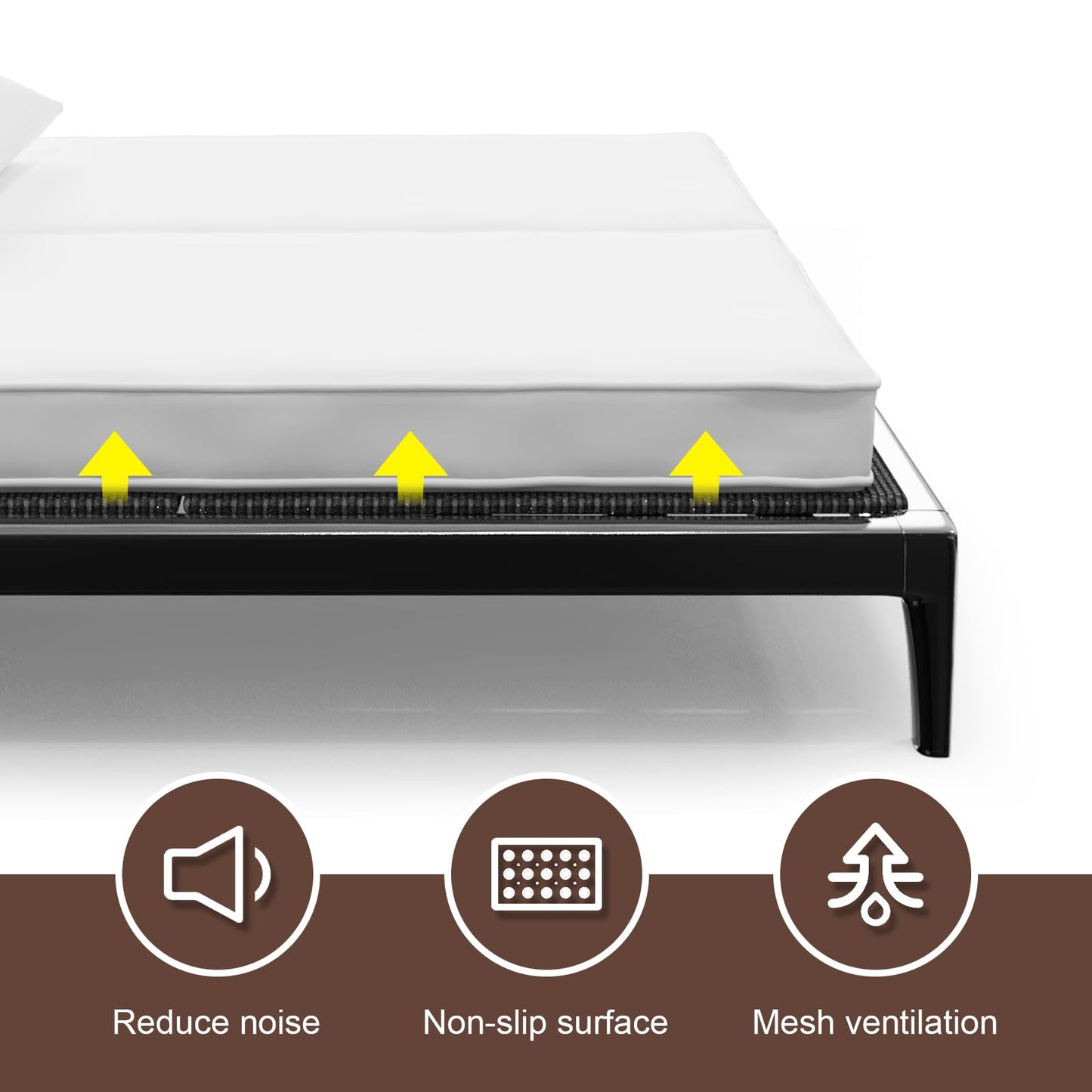Folding Spring Box,75 * 38'', Large Double Bed 10MM, Bed Support Flat Noodles,Light and Thin, Breathable