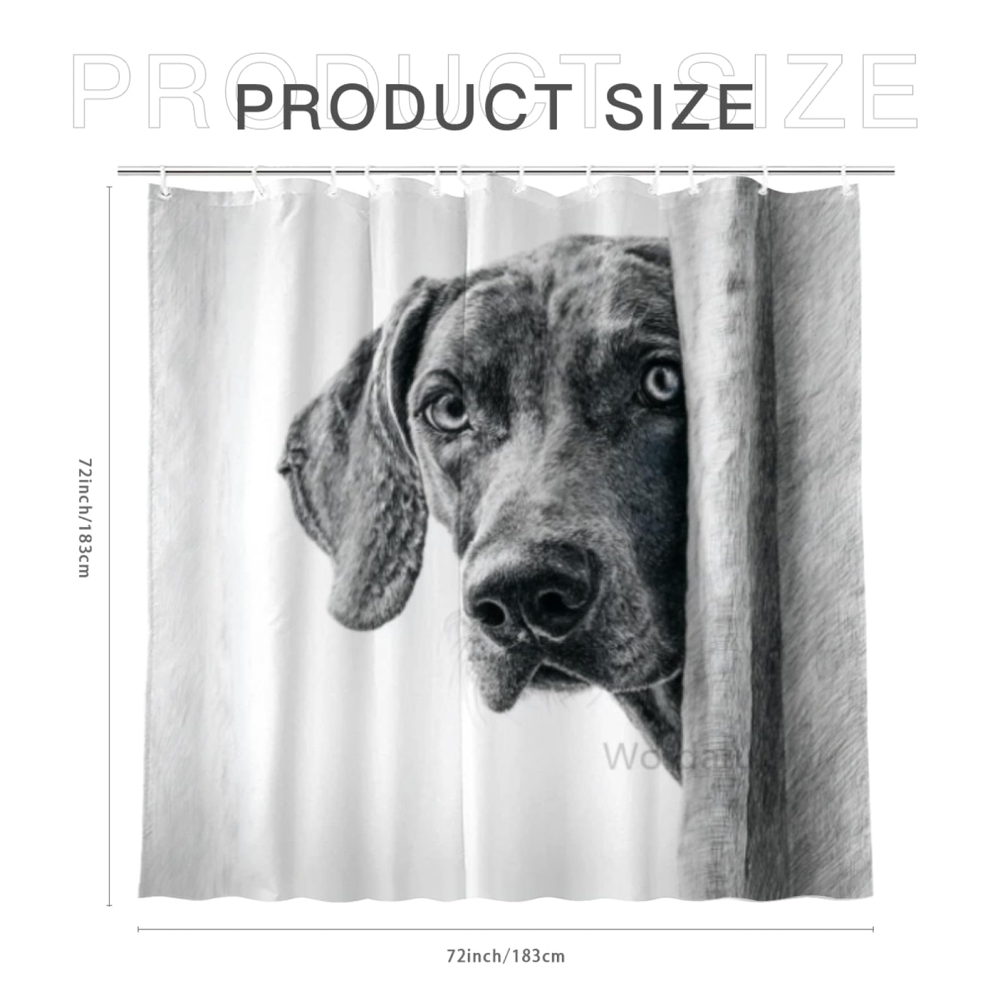 Wordatu Weimaraner Shower Curtain Bathroom Set 72x72 Inches Taking a Bubble Bath Animal Bath Animal Pet Dog Art Home Decor 12 Hooks