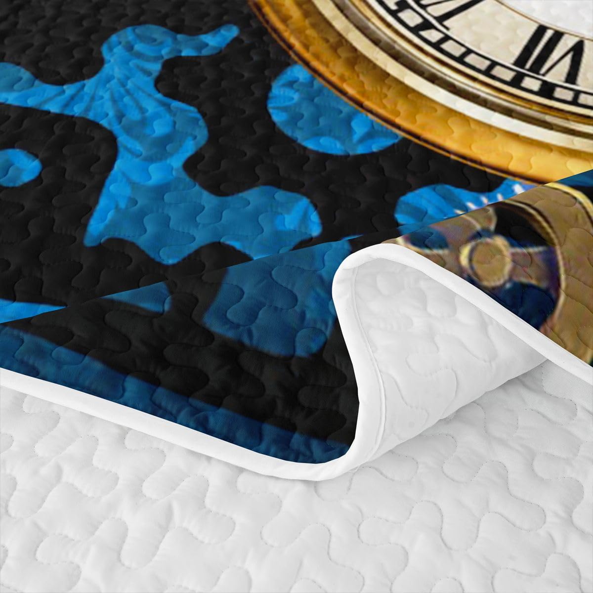 Erosebridal Vintage Clock Theme Quilts King Size - Industrial Gear Bedspread Coverlet Set, Mechanical Device Quilt Coverlets 3 Pieces