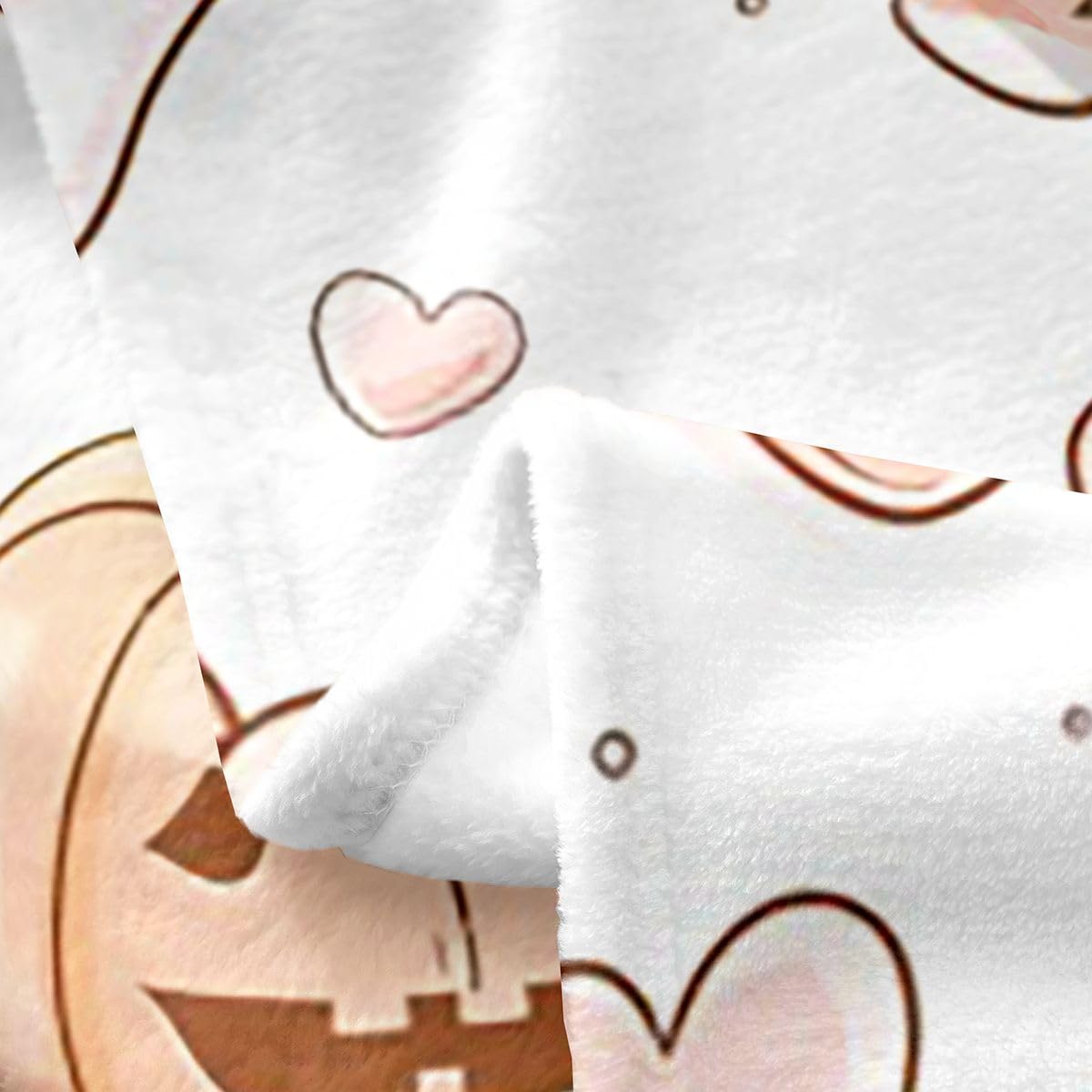 Feelyou Ghost Flannel Blanket Plush Fuzzy Halloween Themed Fleece Throw Blanket for Boys Girls Trick or Treat Plush Lightweight Sofa Throw Spooky Pumpkin 40"x50" for Bed Couch Chair Living Room
