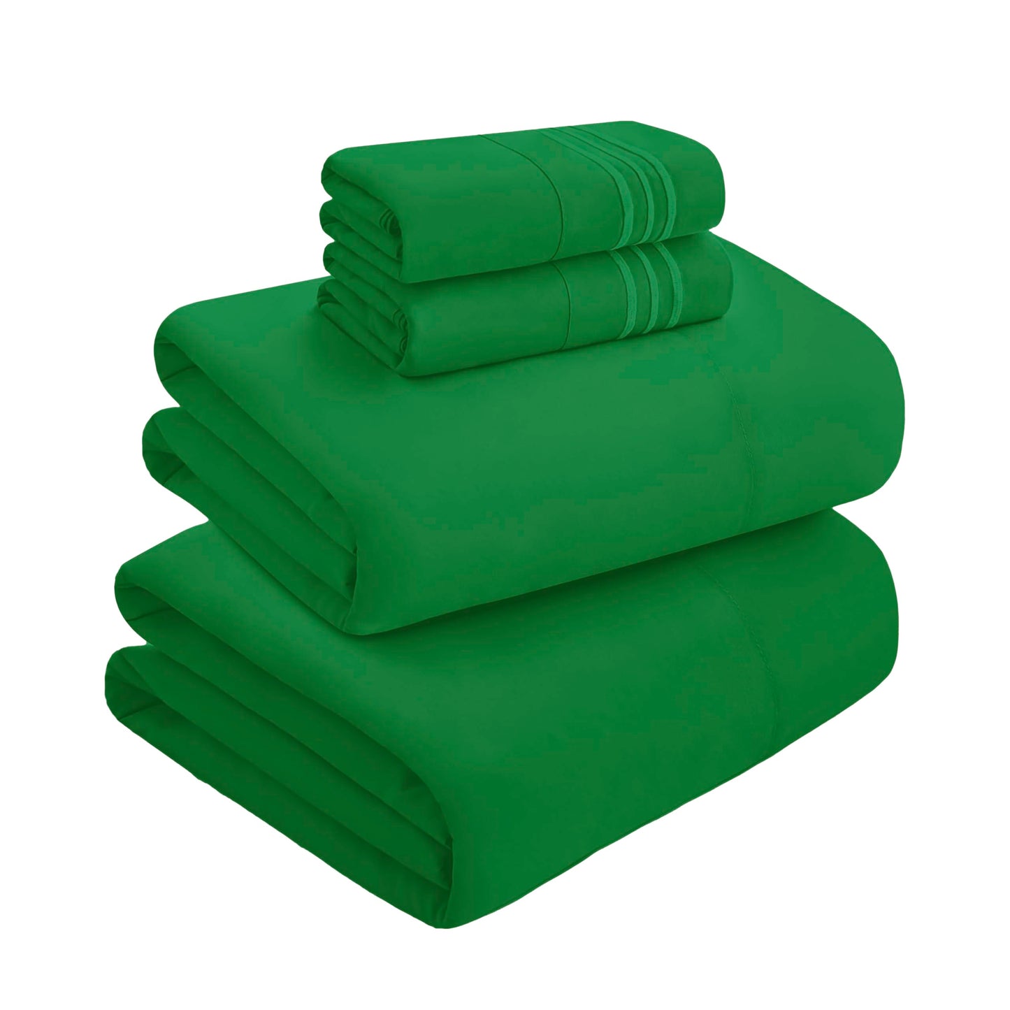 Mocassi Full Size 4-Piece Bed Sheet Set - 1800 Premium Hotel Quality Microfiber 18-24 Inches Extra Deep Pocket Fitted Sheet- Luxury Soft, Breathable, Wrinkle, and Fade Resistant, Emerald Green