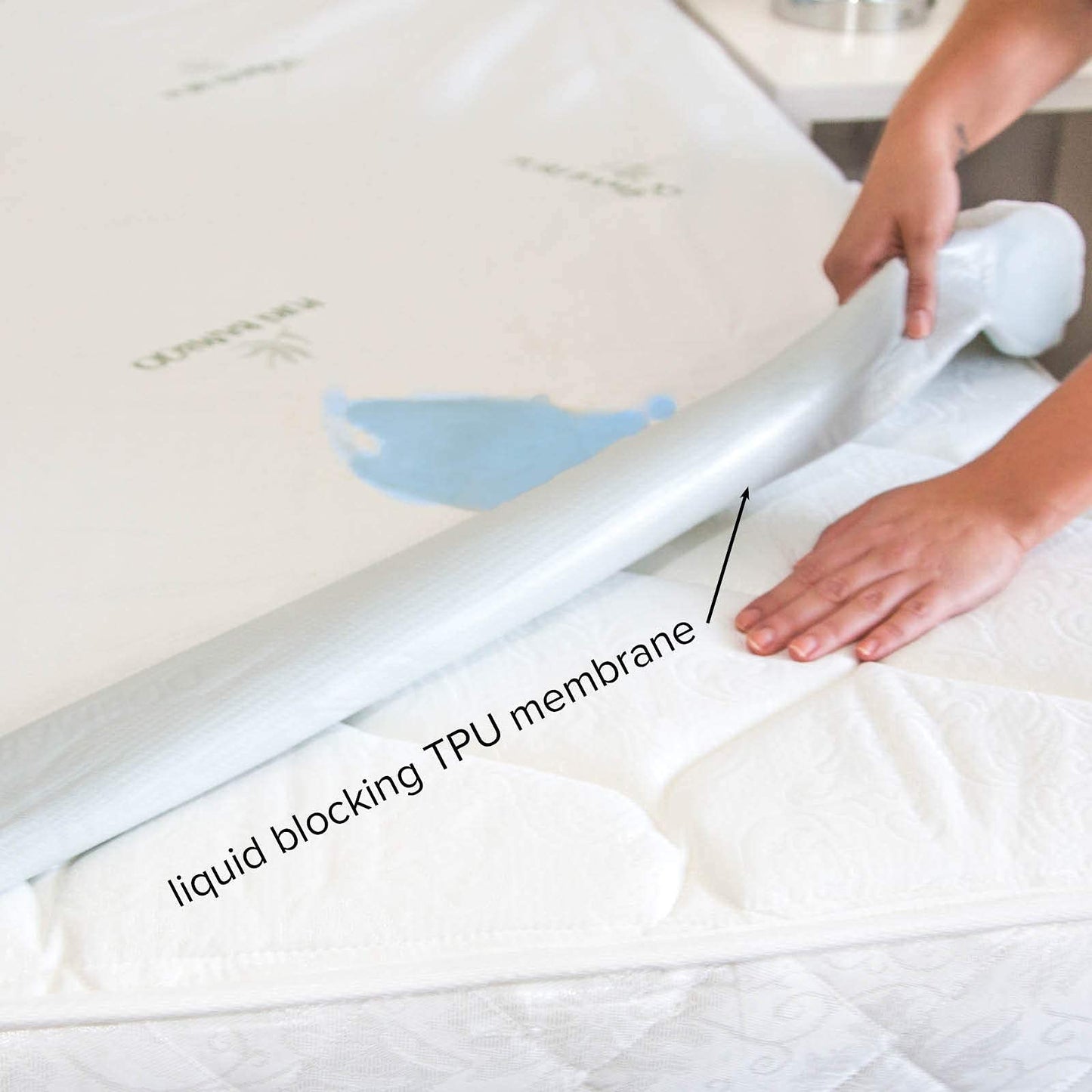 King Mattress Protector by PURE BAMBOO, Waterproof - Viscose Derived from Bamboo, Breathable, Noiseless Mattress Cover Protects Against Moisture, Spills, Stains (King)