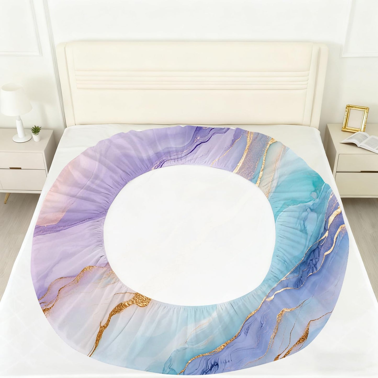 VTKON Pastel Marble Sheets Sets Twin Size Elegant Marbling Fitted Sheet Set Colorful Bed Sheet for Kids Teens Adults Modern Bedspread 1 Fitted Sheet+1 Flat Sheet+1 Pillowcase