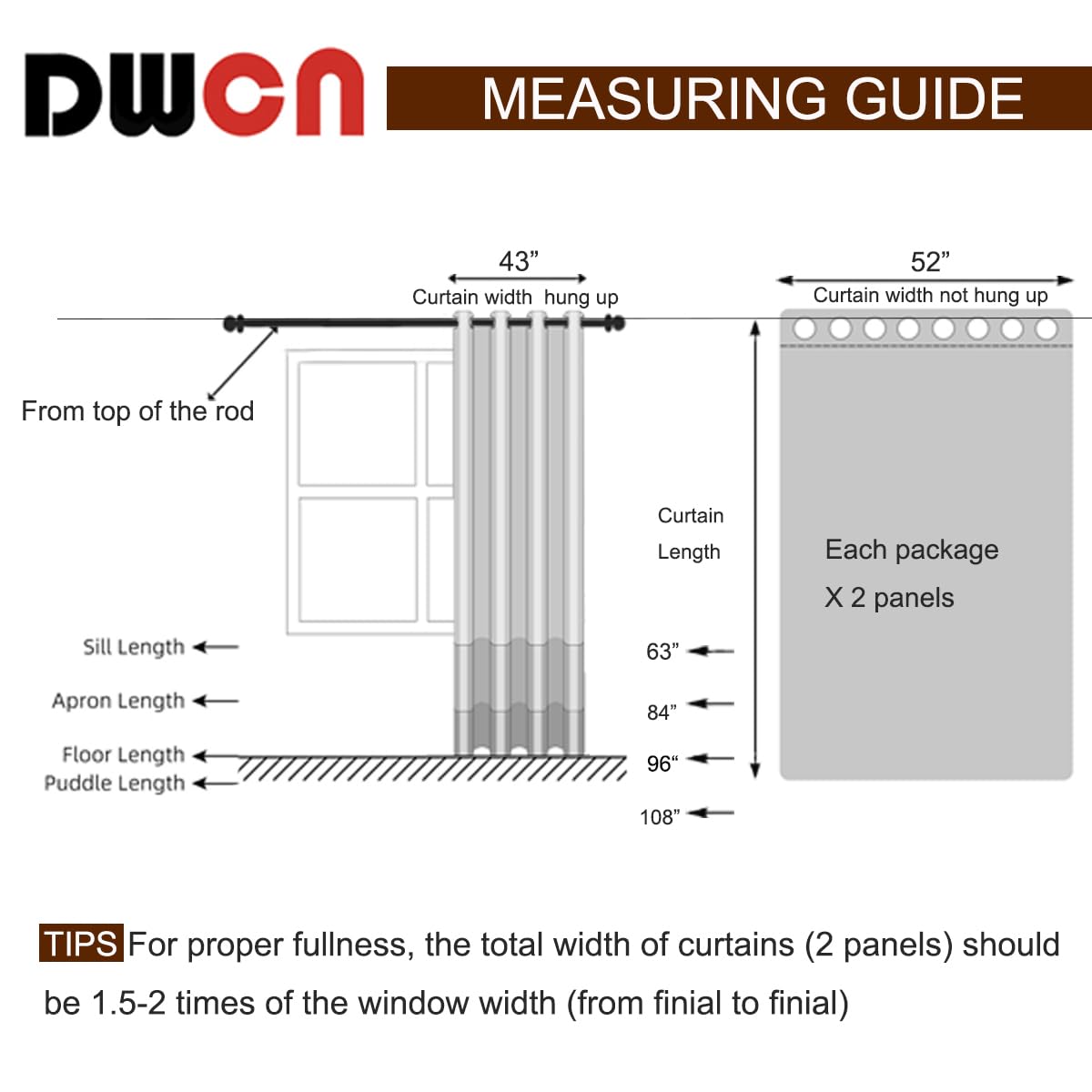 DWCN Grey Faux Linen Ombre Sheer Curtains - Semi Voile Gradient Grommet Top Curtains for Bedroom and Living Room, Set of 2 Window Curtain Panels, 52 x 84 Inches Long