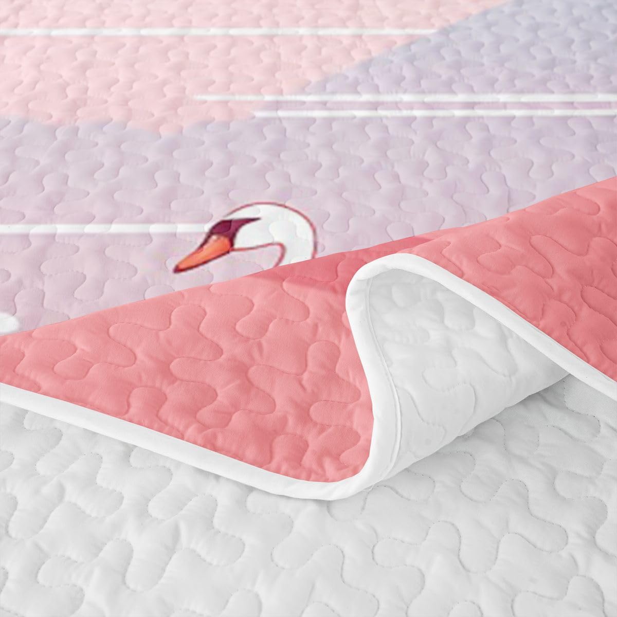 Erosebridal Japanese Cherry Blossoms Quilts Twin Size - Pink Japanese Style Bedspread Coverlet Set, Pink White Farmhouse Country Quilt Coverlets 2Pcs (Only 1 Pillowcase)