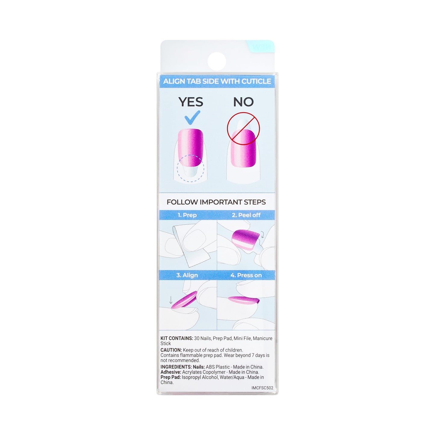 Kiss colorFX by Impress Press On Nails, Floating, 30 No Glue Peel and Stick Nails Kit with IMPROVED Adhesive, Pink Short Oval Pearlescent Effect, Includes Prep Pad, Manicure Stick & Mini File