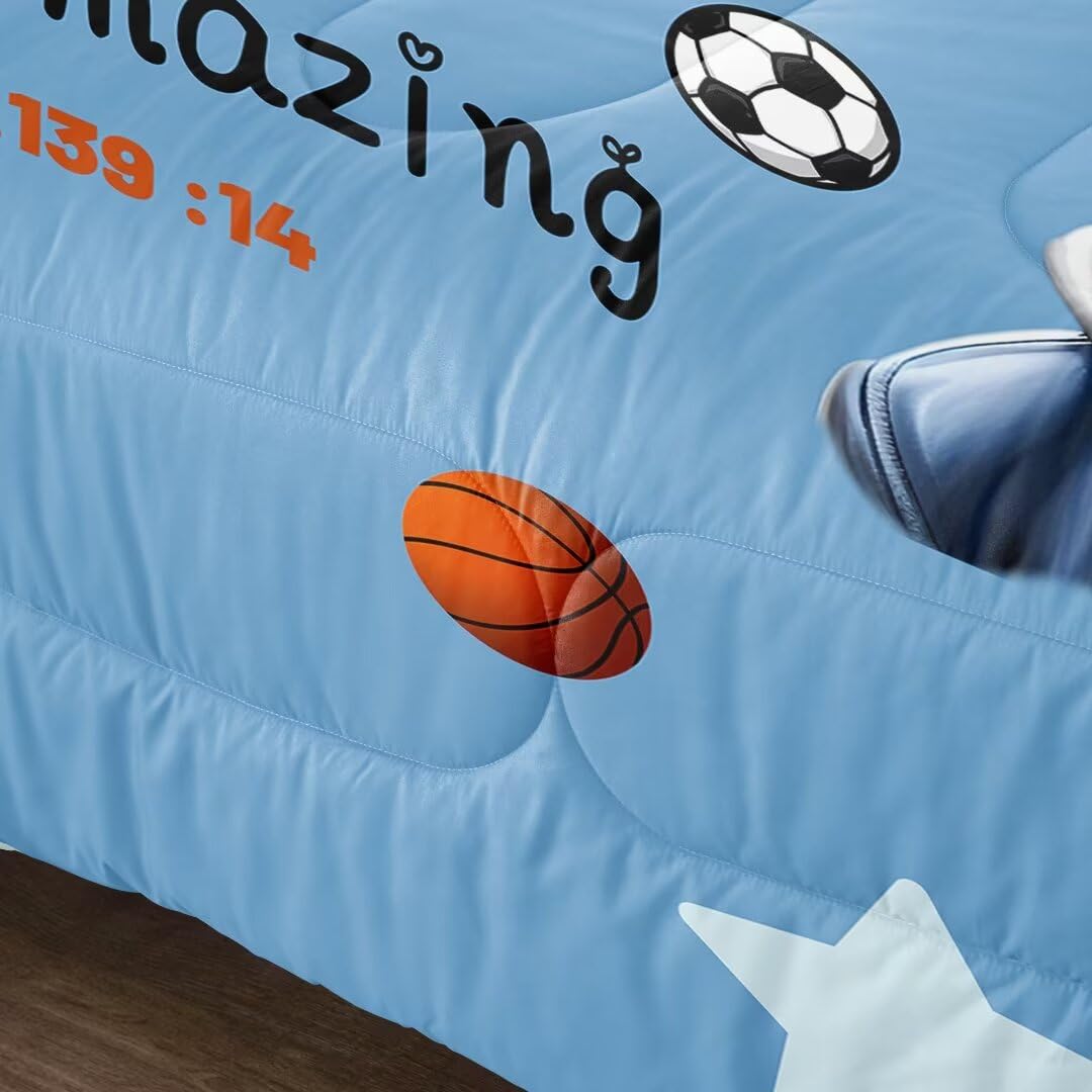 GRAT TIOC Black Comforter Set for Kids Teens Twin, Cute African American Boy Bedding, Afro Melanin God Says I Am Christian Bedroom Set 3 Pcs With 2 Pillowcases