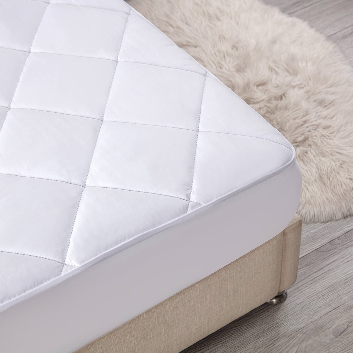 Kingnex RV Bunk Mattress Topper with Reversible Surface for Narrow Twin Bed Fluffy Matress Cover Quilted Fitted Mattress Pad