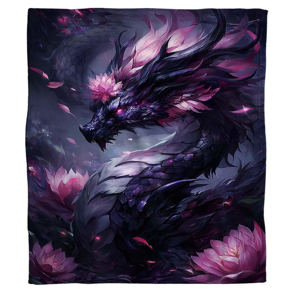 Custom Dragon Blanket for Kids Teens Adults β Soft Fantasy Throw Cozy Animal Print Bed Throw for Bedroom or Living Room (Dragon Blanket #13)