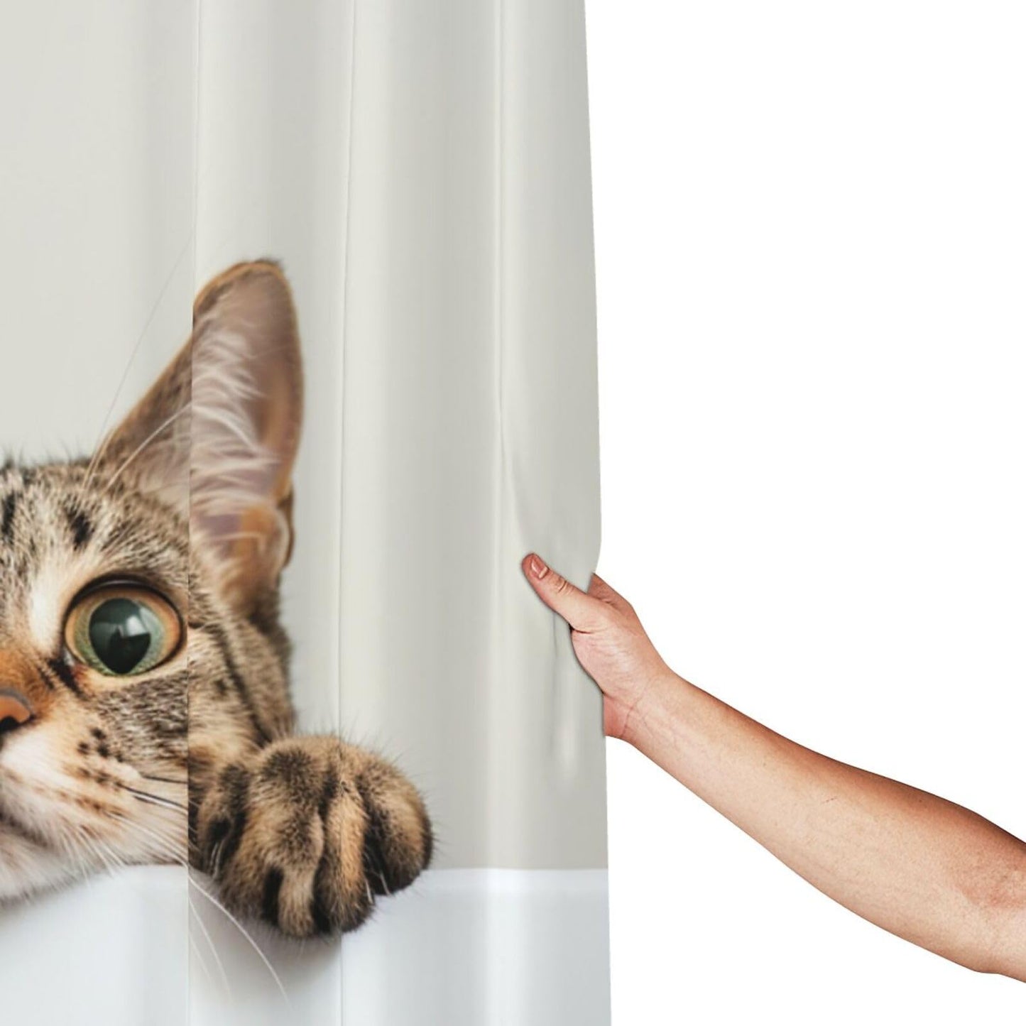 Myfsucce Funny Cat 72 * 72 Inch Shower Curtain Waterproof Bathroom Curtains with Grommets and Hooks for Bathroom Decor