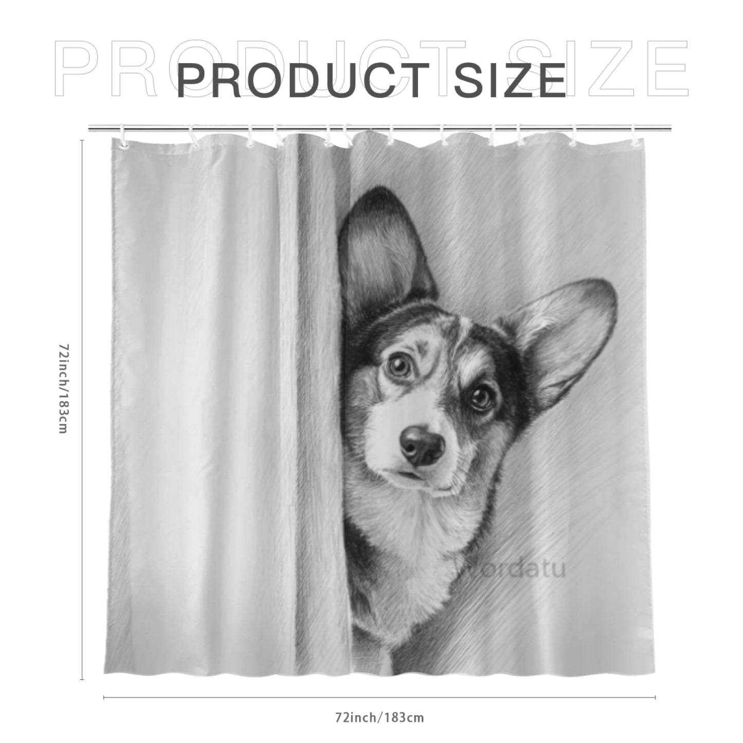 Wordatu Corgi Shower Curtain Bathroom Set 72x72 Inches Taking a Bubble Bath Animal Bath Animal Pet Dog Art Home Decor 12 Hooks