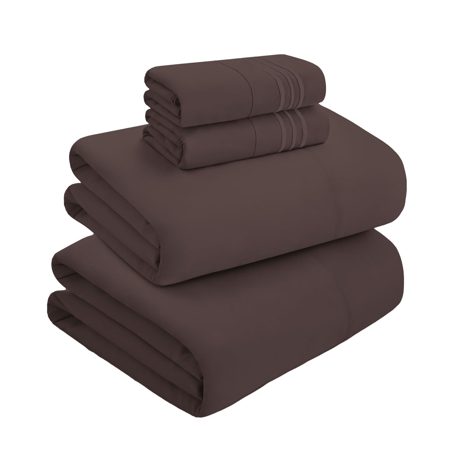 Mocassi Full Size 4-Piece Bed Sheet Set - 1800 Premium Hotel Quality Microfiber 18-24 Inches Extra Deep Pocket Fitted Sheet- Luxury Soft, Breathable, Wrinkle, and Fade Resistant, Brown
