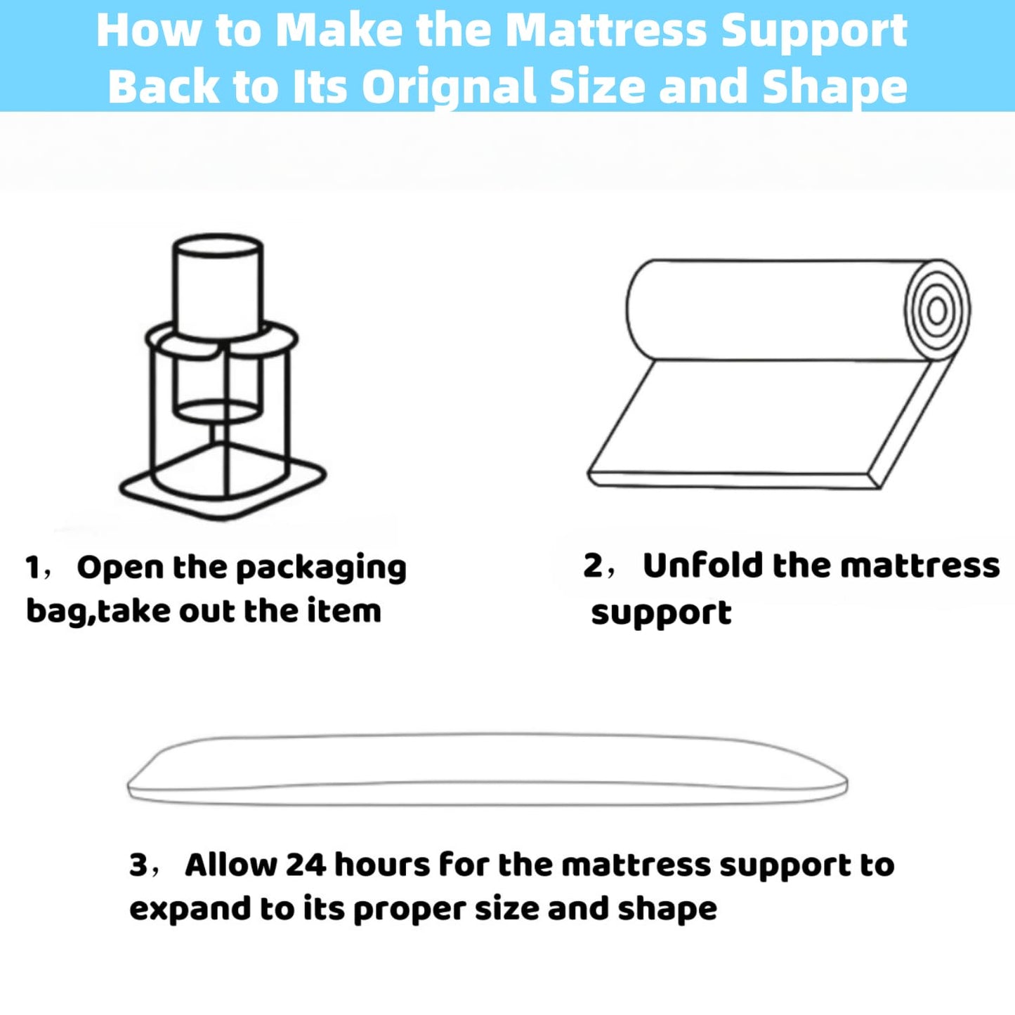 Sagging Mattress Support – 60” x 24” x 2” High-Density 50D Foam Under Mattress Support for Sinking Beds – Arched Bed Board to Fix Mattress Sag & Restore Firmness – Ideal for Couch & Sofa Support