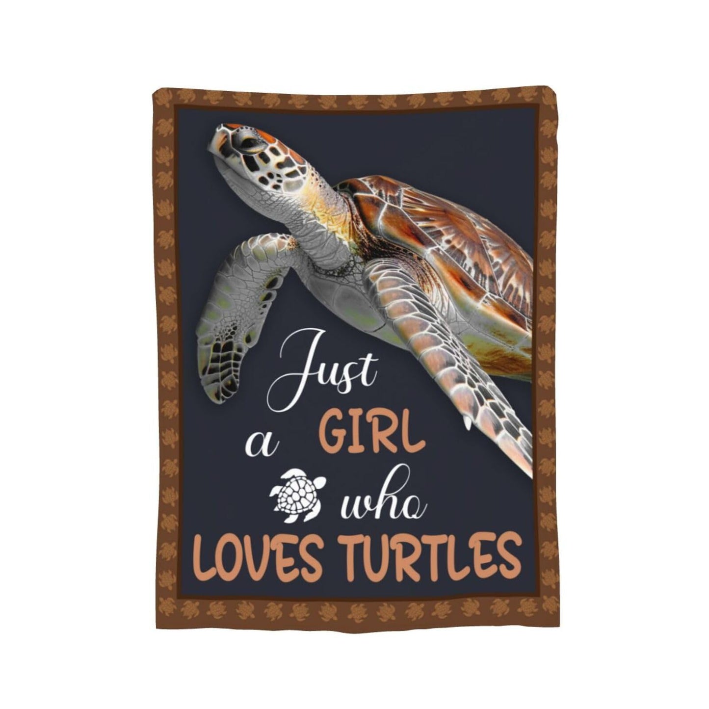 Sea Turtle Blanket Just A Girl Who Loves Turtles Throw Blanket Stuff Decor Merch Cozy Flannel Soft Warm Plush Lightweight Bedding Gifts for Girl Woman Sofa Bedding Couch 50"X40"