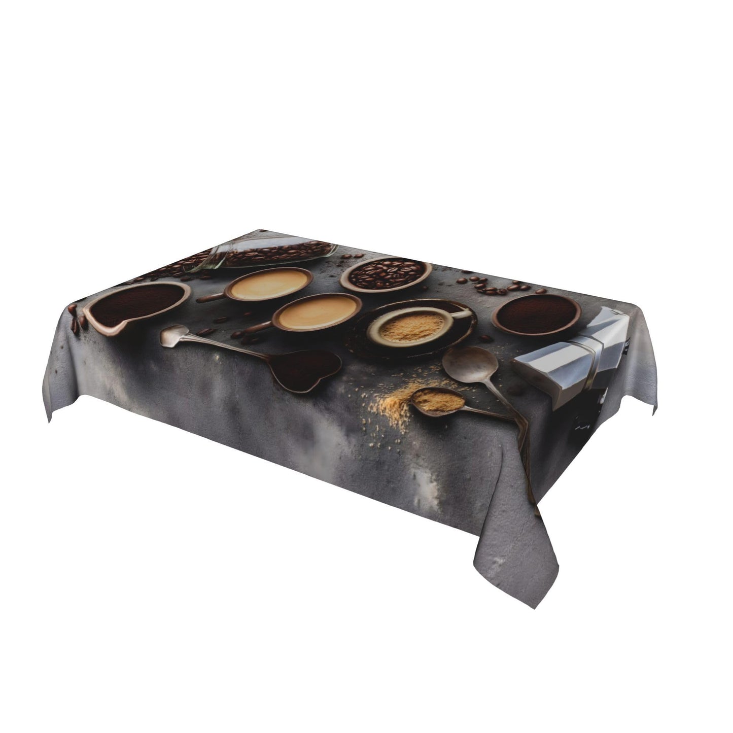 CFERSAN Rectangle Tablecloth, Kitchen Coffee Beans Waterproof Wipeable Plastic Table Cloth Cover Reusable Tablecloths for Rectangle Tables Decorative Tablecloth for Dining Party Camping 60 * 86in