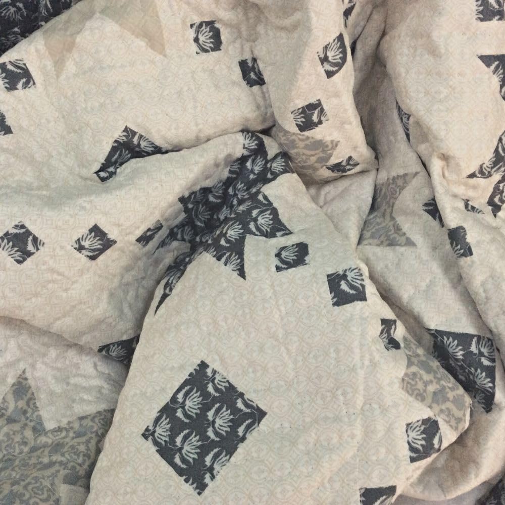 Virah Bella 3 Piece Full/Queen Cabin Quilt Bedding Set - Midnight Star - Rustic Country Reversible Patchwork Comforter Set with Decorative Pillow Shams