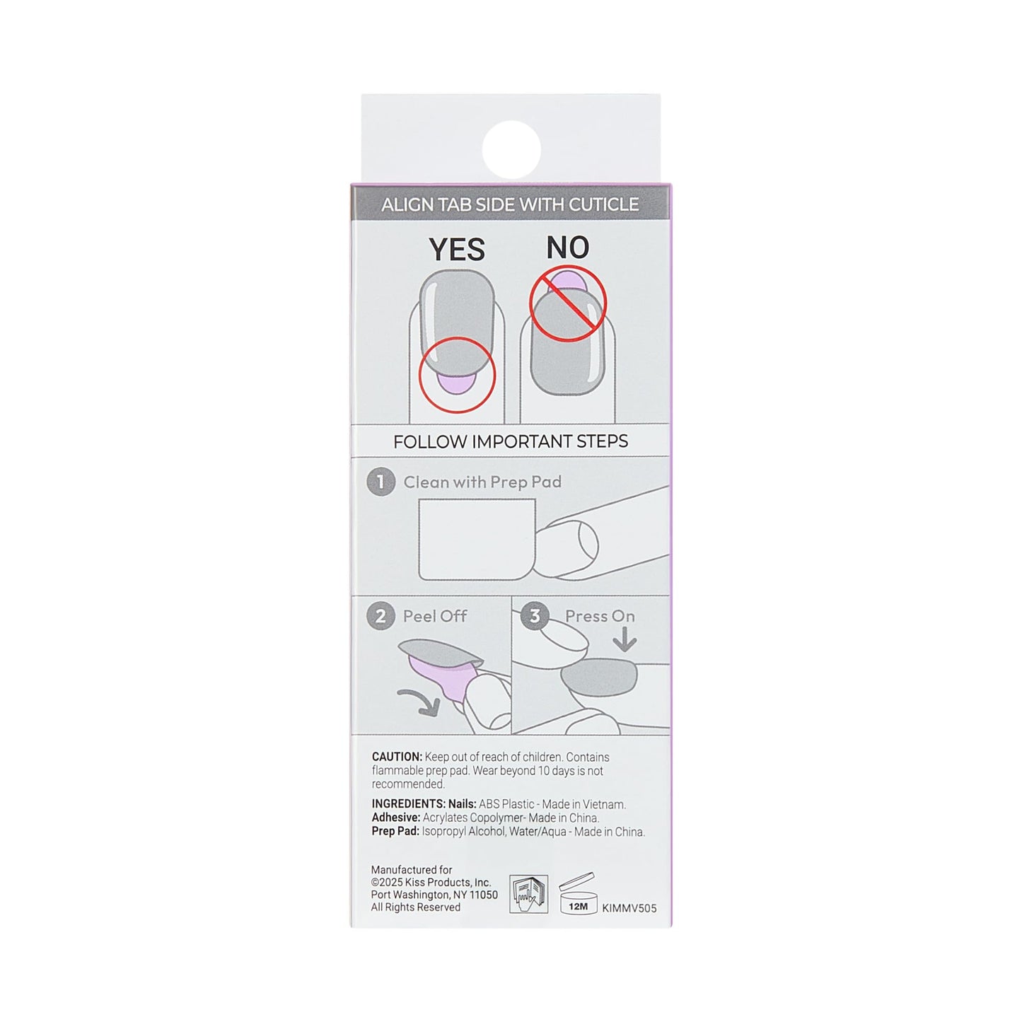 Kiss Impress No Glue Mani Press On Nails, Design, 'Star player', White, Medium Size, Almond Shape, Includes 30 Nails, Prep Pad, Instructions Sheet, 1 Manicure Stick, 1 Mini File