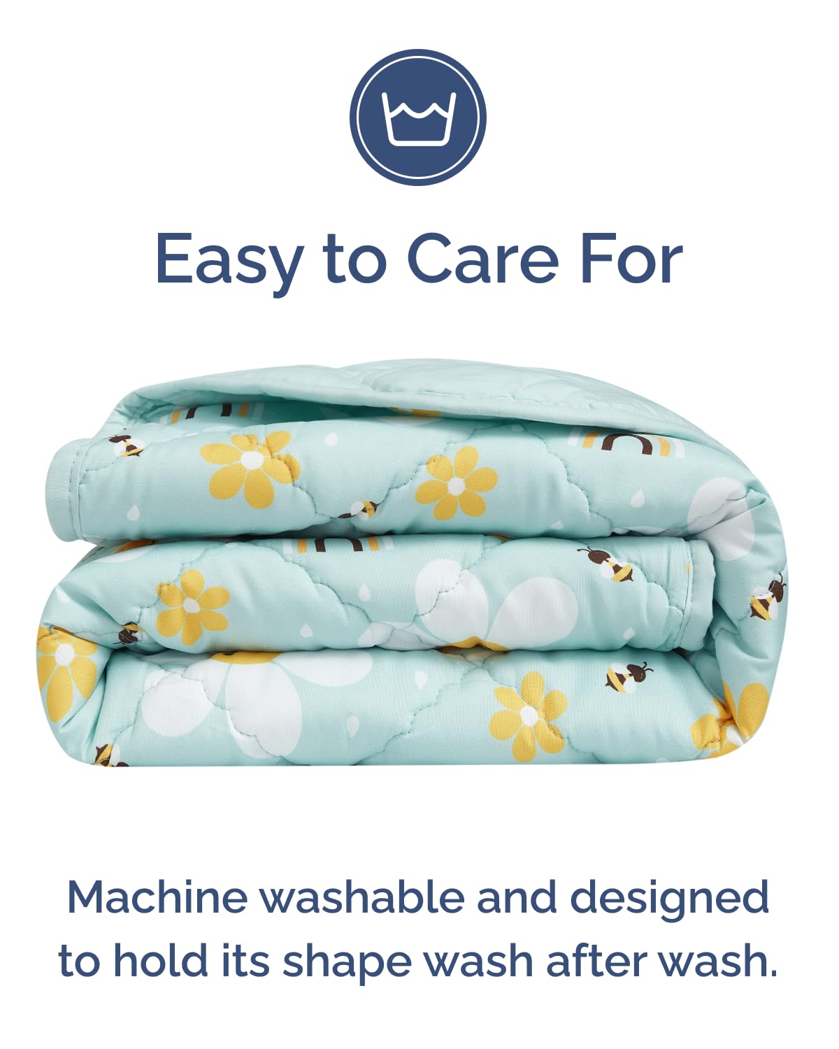 Rainbow Toddler Comforter - Down Alternative Toddler Microfiber Comforter - Lightweight & Warm Baby Quilt Blanket - Soft & Breathable - Kids Duvet Insert for Crib & Stroller - Machine Washable - 39x47