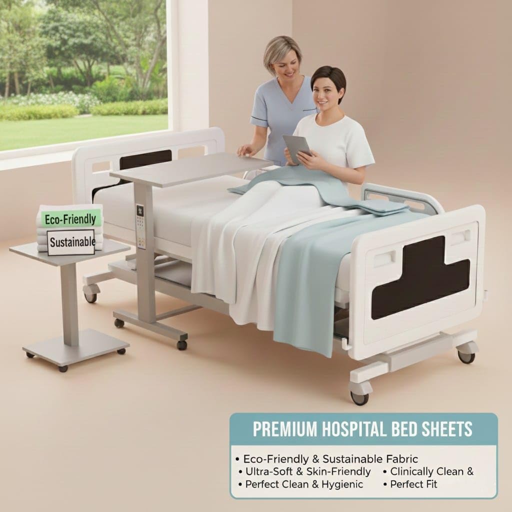 HURCULEES Medical Fitted Sheets Set of 2 – Breathable, Durable & Soft Hospital Bed Fitted Sheets, Easy-to-Clean Patient Sheets for Healthcare Use, Size: 84" x 36"