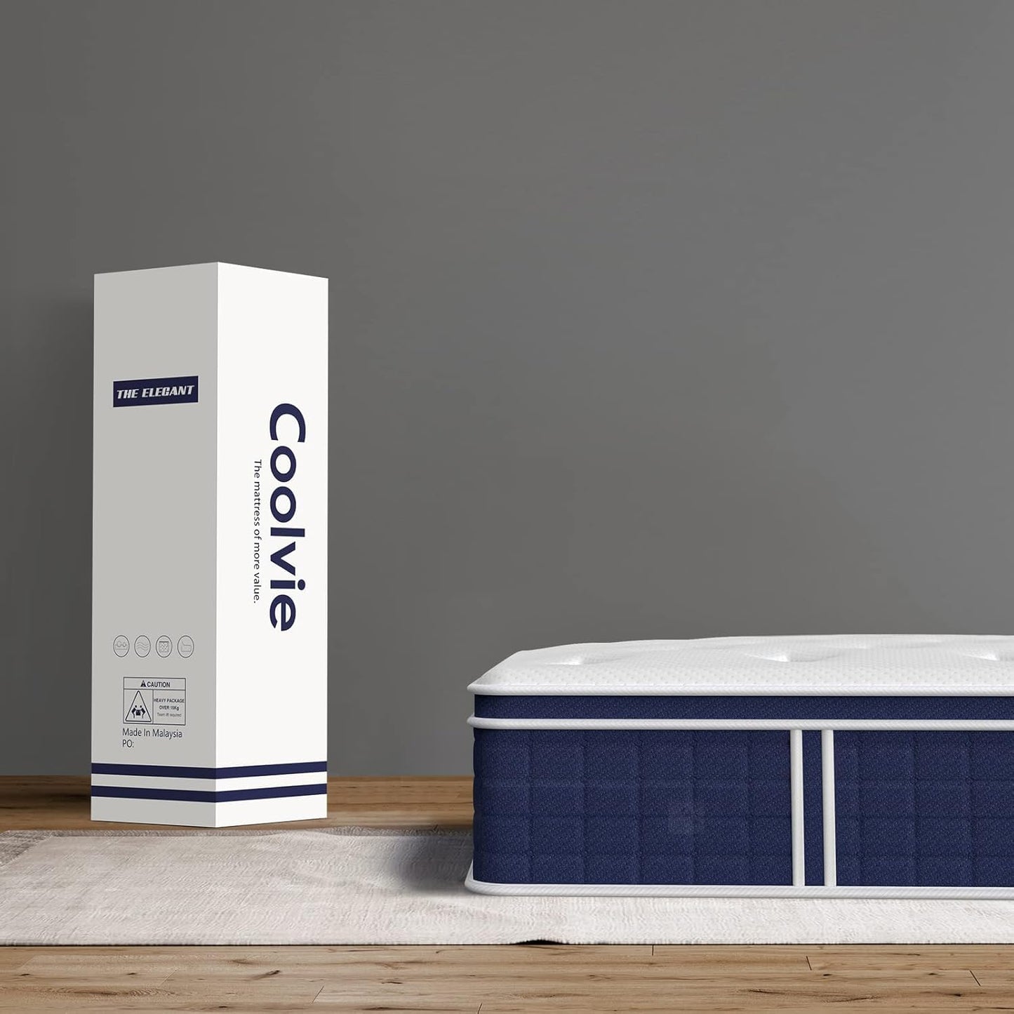 Coolvie Mattress Queen Size, 12 Inch Hybrid Foam, Medium Firm