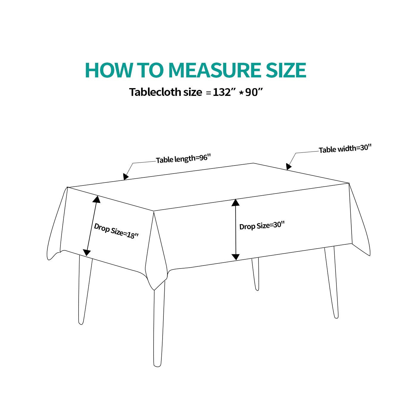 Surmente 2 Pack White Rectangle Tablecloth 90 x 132-inch Rectangular Polyester Table Cloth for Weddings, Banquets, or Restaurants