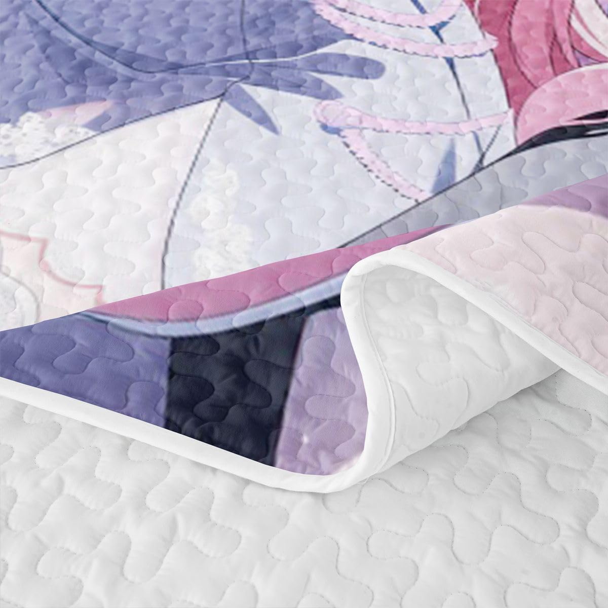 Erosebridal Kawaii Japanese Girl Quilt Twin Size - Cartoon Anime Bedspread Girls Gamer Bed Coverlet with 1 Pillowcase