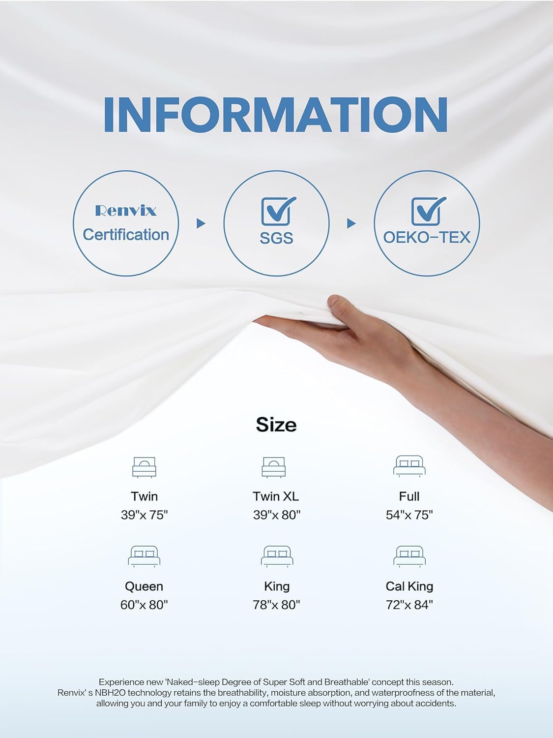 Queen Waterproof Mattress Protector, Premium Viscose from Bamboo Mattress Pad Ultra Soft Breathable, Noiseless Mattress Cover Fitted 8"-21" Deep Pocket