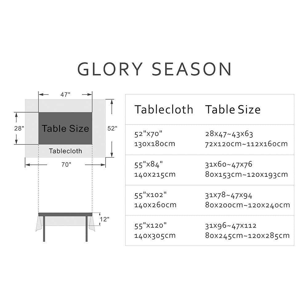 GLORY SEASON Waterproof Oilproof Wipeable Tablecloth Rustic Linen Style Fabric with TPU Vinyl Table Cloth Rectangle Table Cover for Kitchen Dining and Buffet Parties Camping