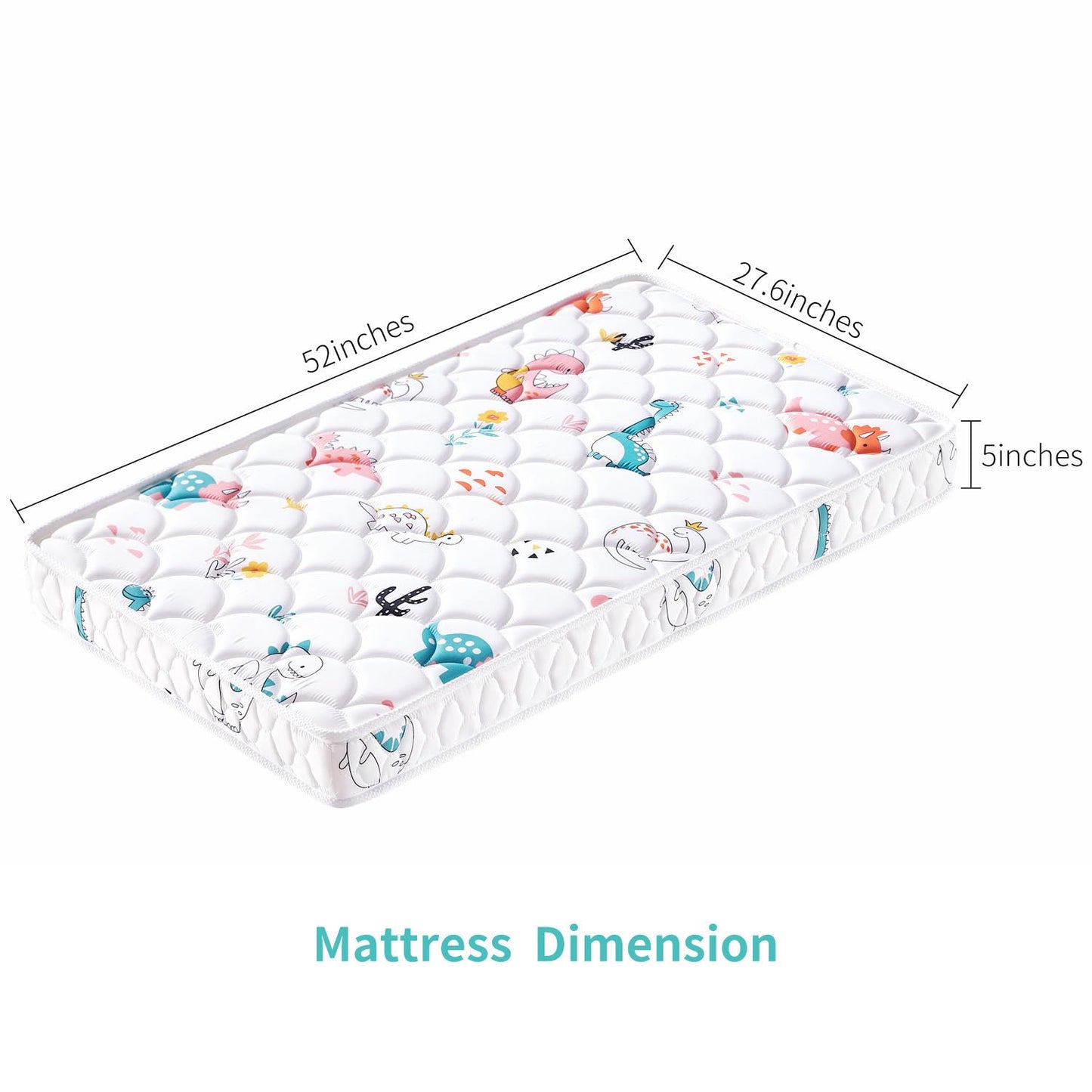 Letmxiu 5" Crib Mattress and Toddler Mattress, Dual-Sided and Firm, Hypoallergenic Crib Mattress, Fits Standard Crib and Toddler Bed