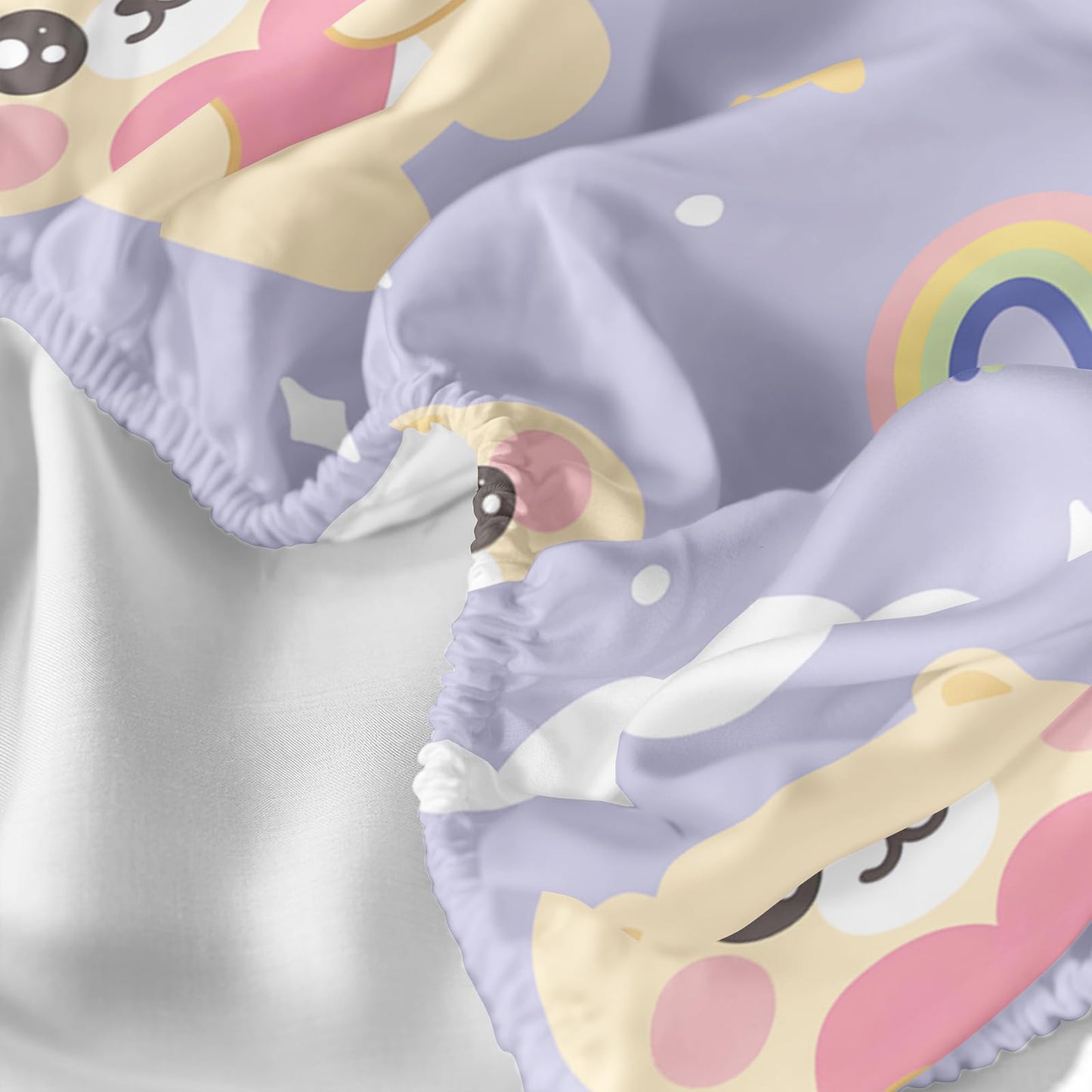 QOOMO Kawaii Kids Sheets Twin Size,Kawaii Bear 16" Deep Pocket Bed Sheet Set,Milk Printed Bedroom Decor Sheet Set Soft and Breathable for Girls/Kids/Teens,Twin Size