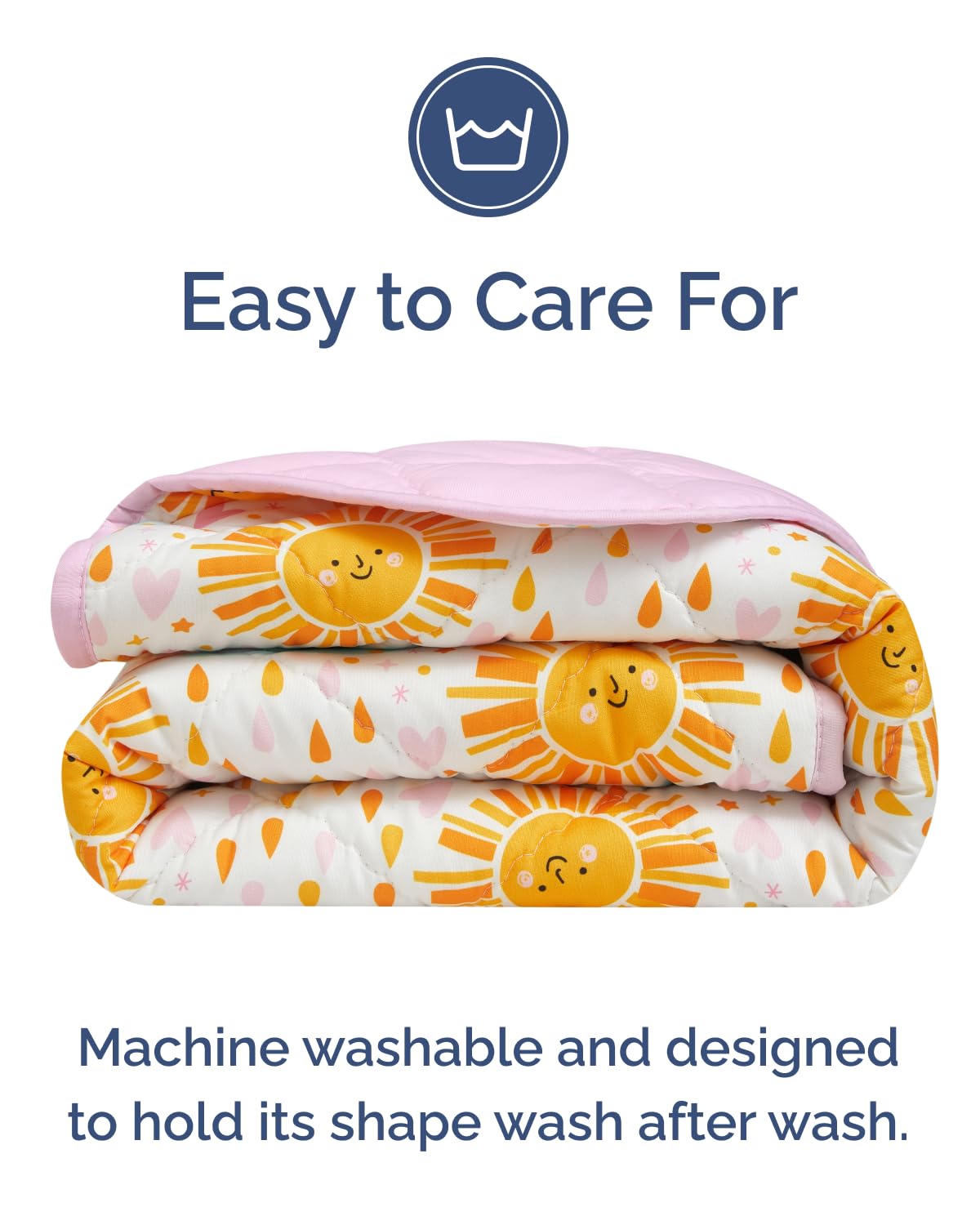Sun Toddler Comforter - Down Alternative Toddler Microfiber Comforter - Lightweight & Warm Baby Quilt Blanket - Soft and Breathable - Kids Duvet Insert for Crib & Stroller - Machine Washable - 39x47