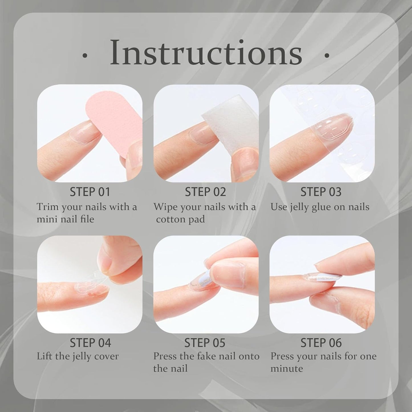 Yabonica 10Pcs Handmade Press On Nails (067P, S)