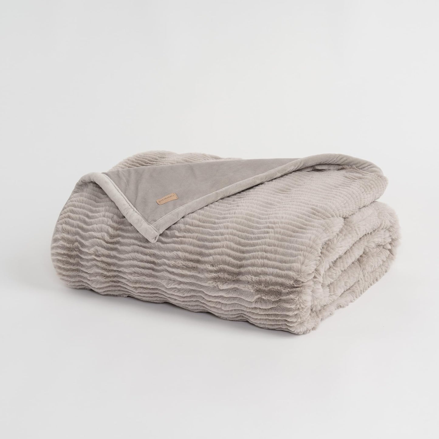 EVERGRACEHOME Ultra Soft Faux Fur Throw Blanket for Couch, Luxury Sculpted Texture Faux Rabbit Fur Blanket for Bed, Fluffy Thick Plush Warm Fuzzy Throw, 920GSM (Taupe, 50''x60'')