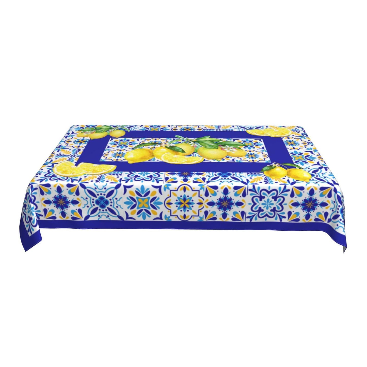 mutakin Lemon Rectangle Tablecloth Washable Table Cloth 60x90 Inch Table Cover Waterproof for Decoration Kitchen Dining Room