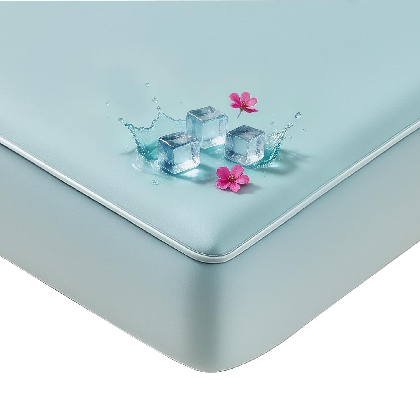Tokokimo Cooling Waterproof Mattress Protector Twin, 3D Air Fabric - Breathable Cooling Mattress Protector, Noiseless & Soft Waterproof Fitted Sheets, Non-Slip Deep Pocket Fits up 8-16''