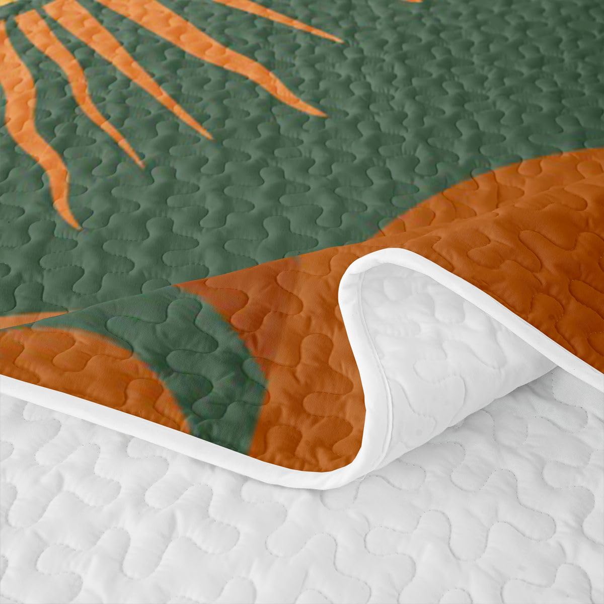 Erosebridal Boho Mid Century Quilted Bedspreadd Set Twin Sun Moon Coverlet Set Bohemian Abstract Geometric Bed Set Forest Green Bedding Set