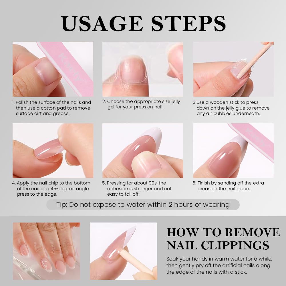 Nude Press on Fake Nails Medium Almond with Black Rose Design, Press on Nails Rheinston Design Reusable Manicure for Women Girls, Perfect Fit Stick on Nail Press ons Glossy Finish, 24Pcs