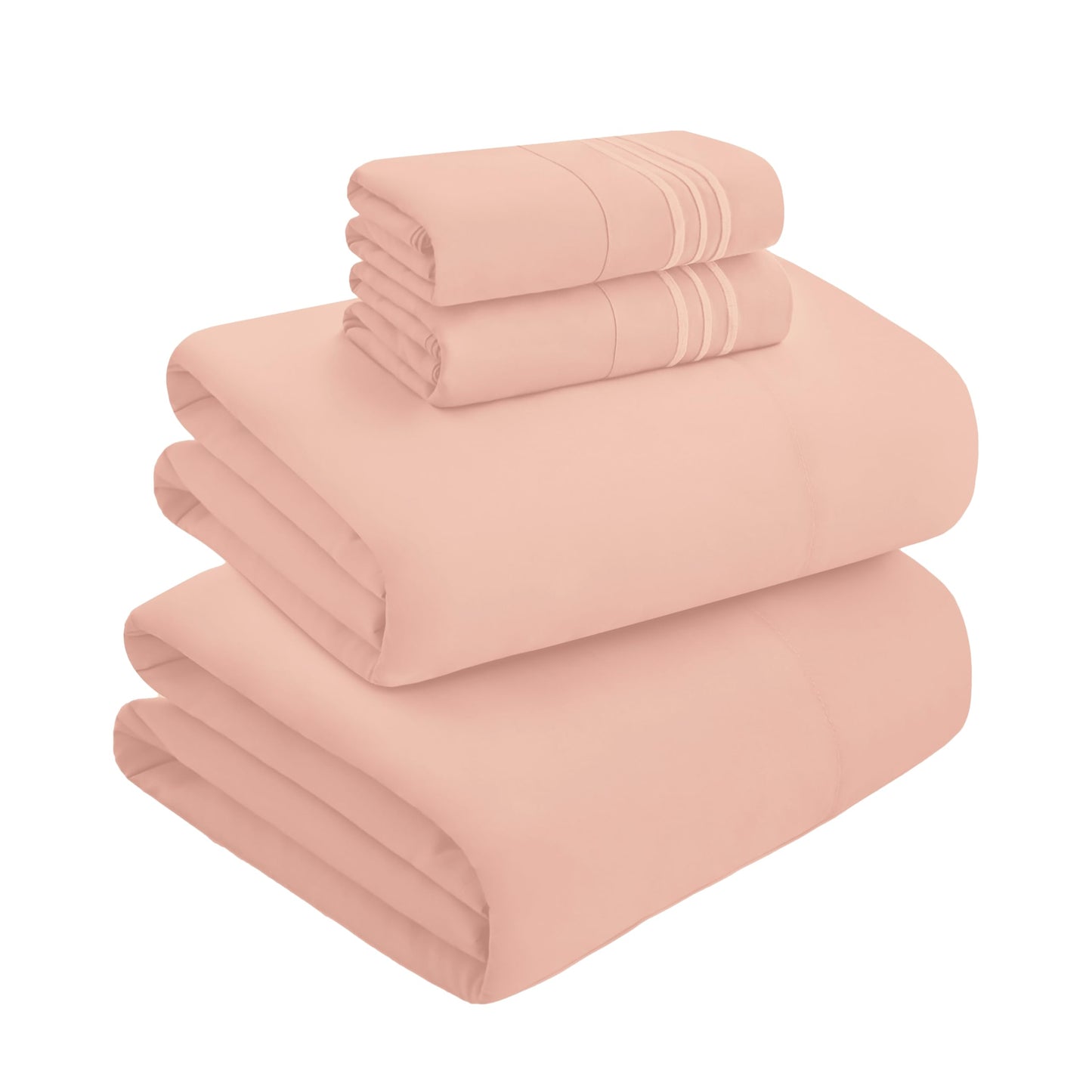 Mocassi Full Size 4-Piece Bed Sheet Set - 1800 Premium Hotel Quality Microfiber 18-24 Inches Extra Deep Pocket Fitted Sheet- Luxury Soft, Breathable, Wrinkle, and Fade Resistant, Blush Pink