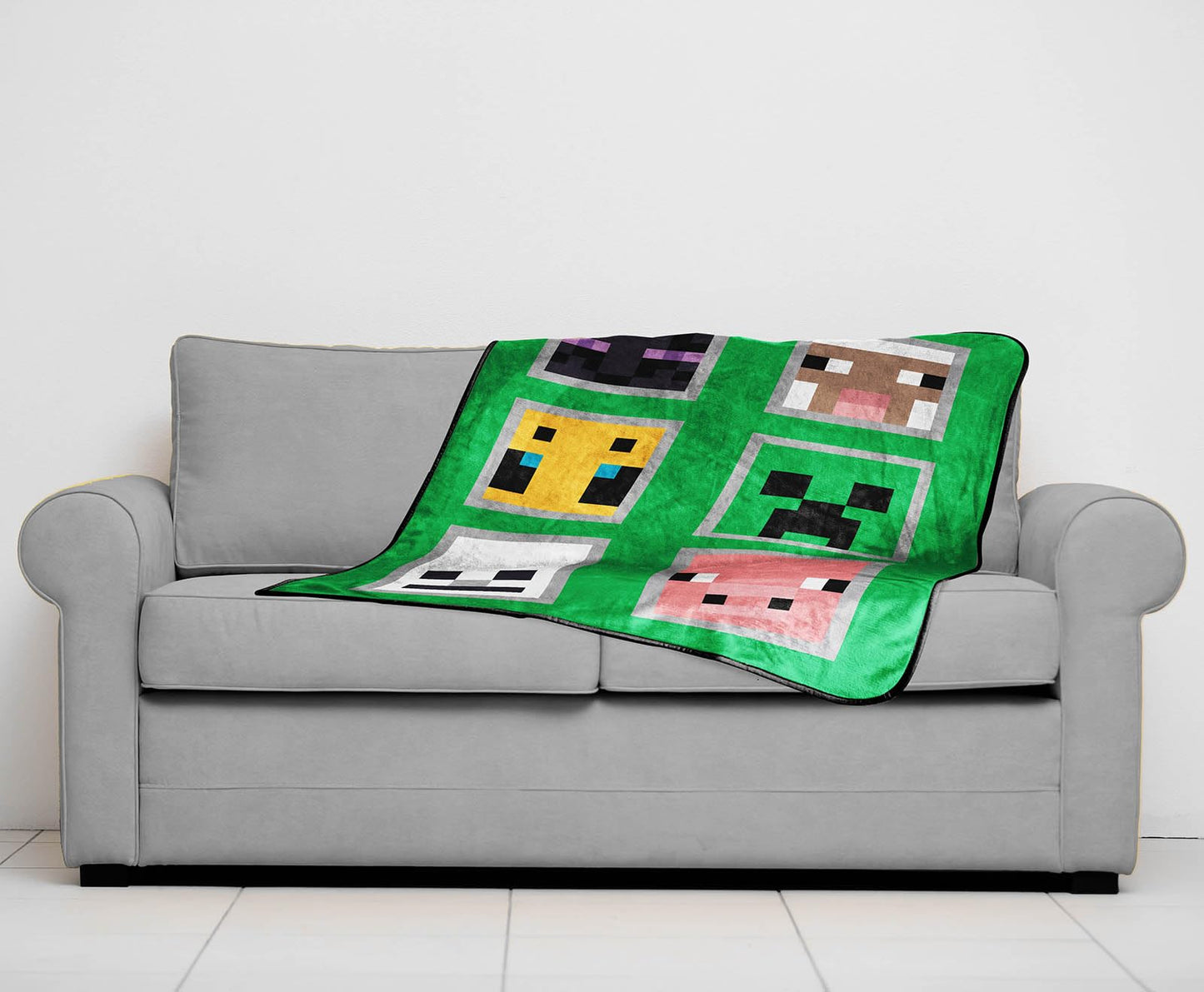 Sunny Side Up Minecraft Plush Travel Throw Blanket - Measures 40 x 50 Inches - Super Soft & Cozy Travel Accessories Features Creeper & Enderman